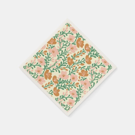 Serviette En Papier Fleurs roses fleurs sauvages Baby shower Floral Pe (Coin)