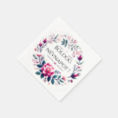 Serviette En Papier Fleurs roses - Jour du nom hongrois (Coin)