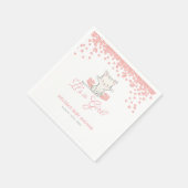 Serviette En Papier Fleurs roses Kitten Baby shower fille (Coin)