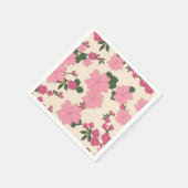 Serviette En Papier Fleurs Roses, Motif Floral, Motif De Fleurs (Coin)