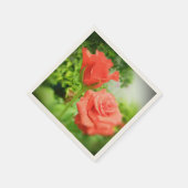 Serviette En Papier Fleurs Roses romantiques (Coin)