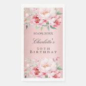 Serviette En Papier Fleurs roses roses poussiéreuses élégant anniversa (Devant)