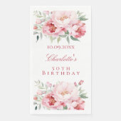 Serviette En Papier Fleurs roses roses rose élégant anniversaire (Devant)