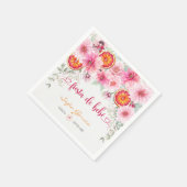 Serviette En Papier Fleurs roses rousses Fiesta Baby shower espagnol (Coin)
