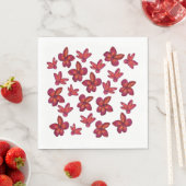 Serviette En Papier Fleurs rouges (En situation)