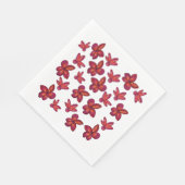 Serviette En Papier Fleurs rouges (Coin)