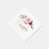 Serviette En Papier Fleurs Rouges Bourguignonnes Élégant Boho N'import (Coin)