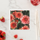 Serviette En Papier Fleurs rouges de chrysanthème (En situation)