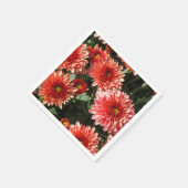 Serviette En Papier Fleurs rouges de chrysanthème (Coin)