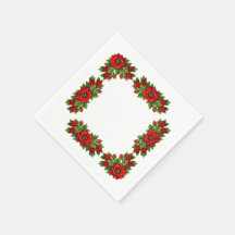 Fleurs Rouges et Baies Fêtes de Fin d'Année
