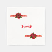 Serviette En Papier Fleurs Rouges Favori (Devant)