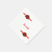 Serviette En Papier Fleurs Rouges Favori (Coin)