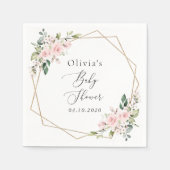 Serviette En Papier Fleurs Rouges, Fleurs Roses, Boho, Baby shower (Devant)