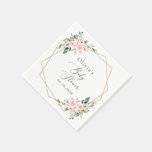 Serviette En Papier Fleurs Rouges, Fleurs Roses, Boho, Baby shower (Coin)