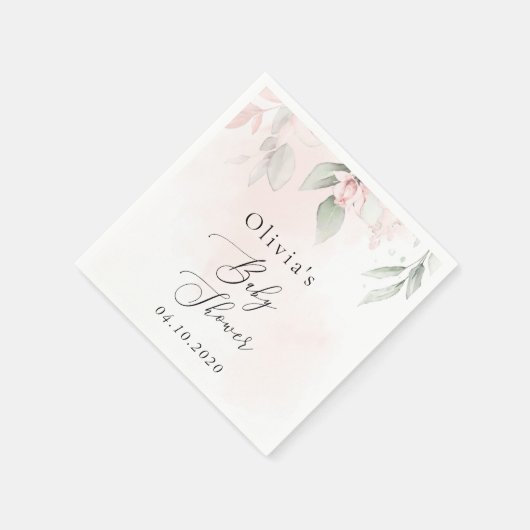 Serviette En Papier Fleurs Rouges, Fleurs Roses, Boho, Baby shower (Coin)