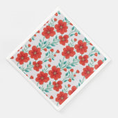 Serviette En Papier Fleurs rouges Floral Motif sans joint (Coin)
