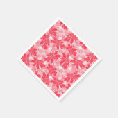 Serviette En Papier Fleurs rouges sur blanc. (Coin)