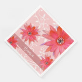 Serviette En Papier Fleurs rouges Whimsical Feuilles Tourbillonnant Aj (Coin)