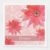 Serviette En Papier Fleurs rouges Whimsical Feuilles Tourbillonnant Aj (Devant)