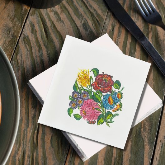 Serviette En Papier Fleurs rustiques hongroises