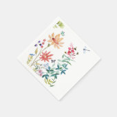 Serviette En Papier Fleurs sauvages aquarelle (Coin)