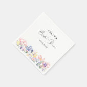 Serviette En Papier Fleurs sauvages aquarelle - douche nuptiale (Coin)