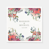 Serviette En Papier Fleurs sauvages aquarelle Elegant Mariage de autom (Devant)