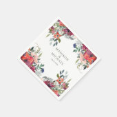 Serviette En Papier Fleurs sauvages aquarelle Elegant Mariage de autom (Coin)