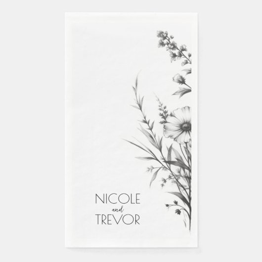 Serviette En Papier Fleurs sauvages audacieux (Devant)