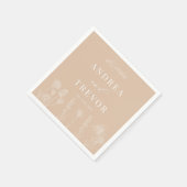 Serviette En Papier Fleurs sauvages blanches | Boho Chic Mariage (Coin)