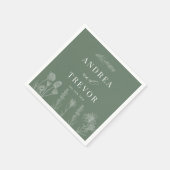 Serviette En Papier Fleurs sauvages blanches | Boho Chic Mariage (Coin)