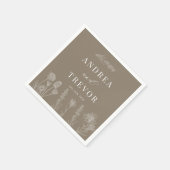 Serviette En Papier Fleurs sauvages blanches | Boho Chic Mariage (Coin)