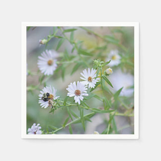 Serviette En Papier Fleurs sauvages blancs