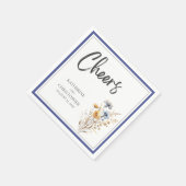 Serviette En Papier Fleurs sauvages Bleus Élégant Mariage formel (Coin)