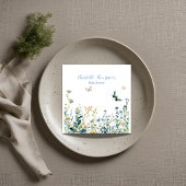 Serviette En Papier Fleurs sauvages bleus et verts