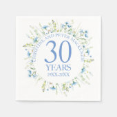 Serviette En Papier Fleurs sauvages bleus Toute année Mariage Annivers (Devant)