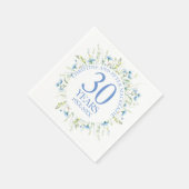 Serviette En Papier Fleurs sauvages bleus Toute année Mariage Annivers (Coin)