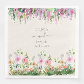 Serviette En Papier Fleurs sauvages Boho et Mariage Acacia (Devant)