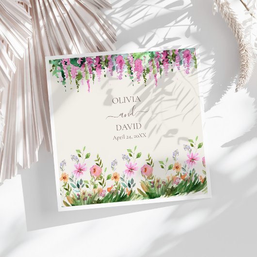 Serviette En Papier Fleurs sauvages Boho et Mariage Acacia