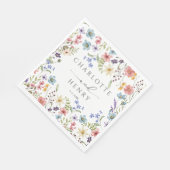 Serviette En Papier Fleurs sauvages botaniques Mariage rustique simple (Coin)