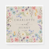Serviette En Papier Fleurs sauvages botaniques Simple mariage de jardi (Devant)