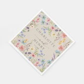 Serviette En Papier Fleurs sauvages botaniques Simple mariage de jardi (Coin)