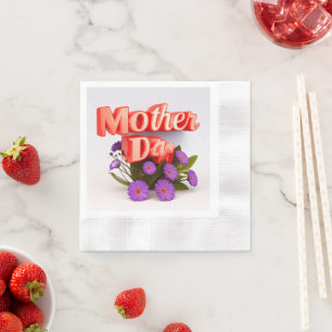 Serviette En Papier Fleurs sauvages colorées pour la fête des Mères