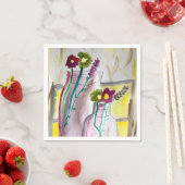 Serviette En Papier Fleurs sauvages dans le vase art abstrait (En situation)
