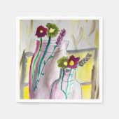 Serviette En Papier Fleurs sauvages dans le vase art abstrait (Devant)