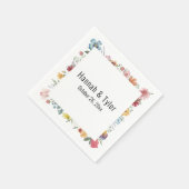 Serviette En Papier Fleurs sauvages d'aquarelle multicolore personnali (Coin)