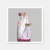Serviette En Papier Fleurs sauvages d'aquarelle Whimsical en vase (Devant)