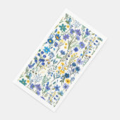 Serviette En Papier Fleurs sauvages de Jardin Bleu Rustique (Coin)