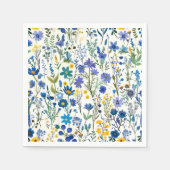 Serviette En Papier Fleurs sauvages de Jardin Bleu Rustique (Devant)