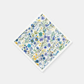 Serviette En Papier Fleurs sauvages de Jardin Bleu Rustique (Coin)